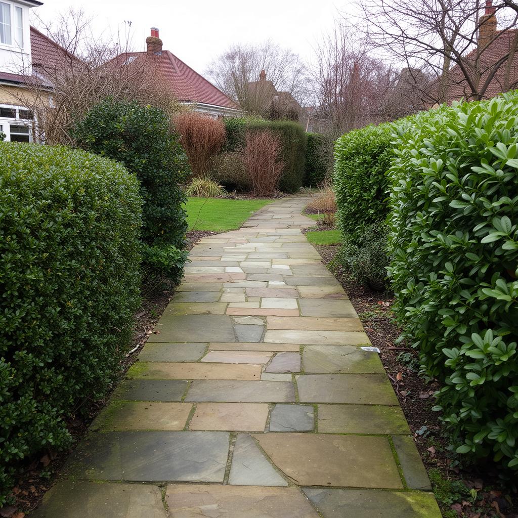 Professionally cleaned garden path and walkway at an Ayrshire residential property